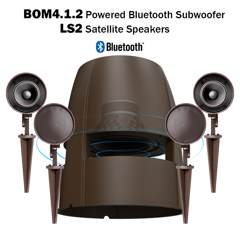 Indirect tweeling koppeling Bluetooth Powered Wireless 8" Omni Subwoofer With 60W Speaker Amp + LS2  Landscape Outdoor Speakers | Outdoor Speaker Depot