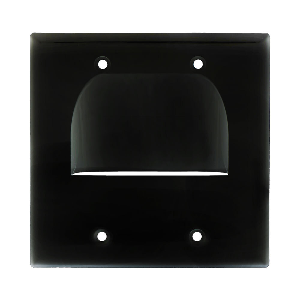 Dual HDMI® Pass Through Single Gang Wall Plate - Black