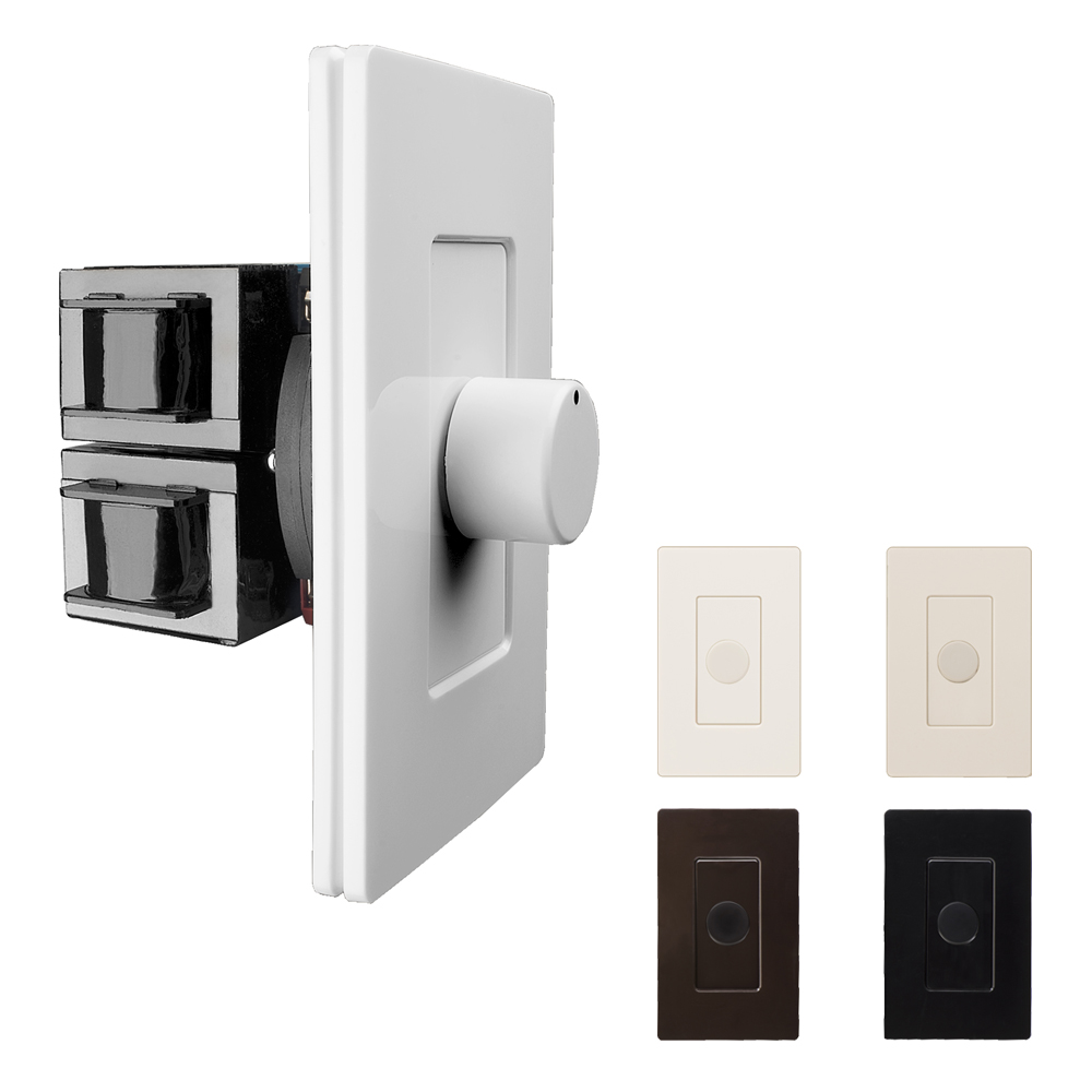 OSD 100W Modern Design In Wall Volume Control, Rotary Knob White Black Brown Impedance Matching