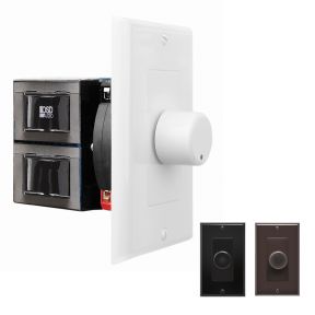OSD In Wall 100W Knob Volume Control, Speaker Impedance Matching White, Black, Brown Decora Style