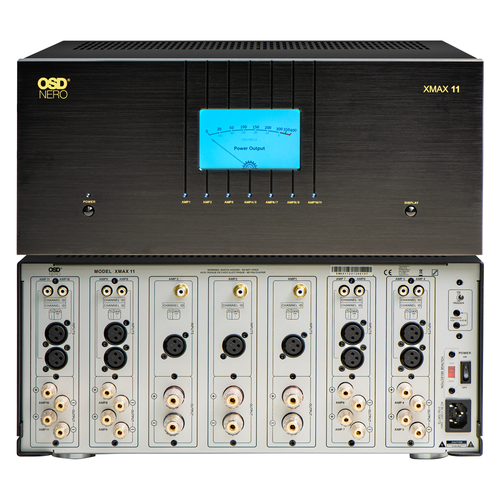 OSD XMax11 Class A/B 11-Ch Home Theater Amplifier, 3x 310W + 8x 135W, 2x Toroidal Transformers